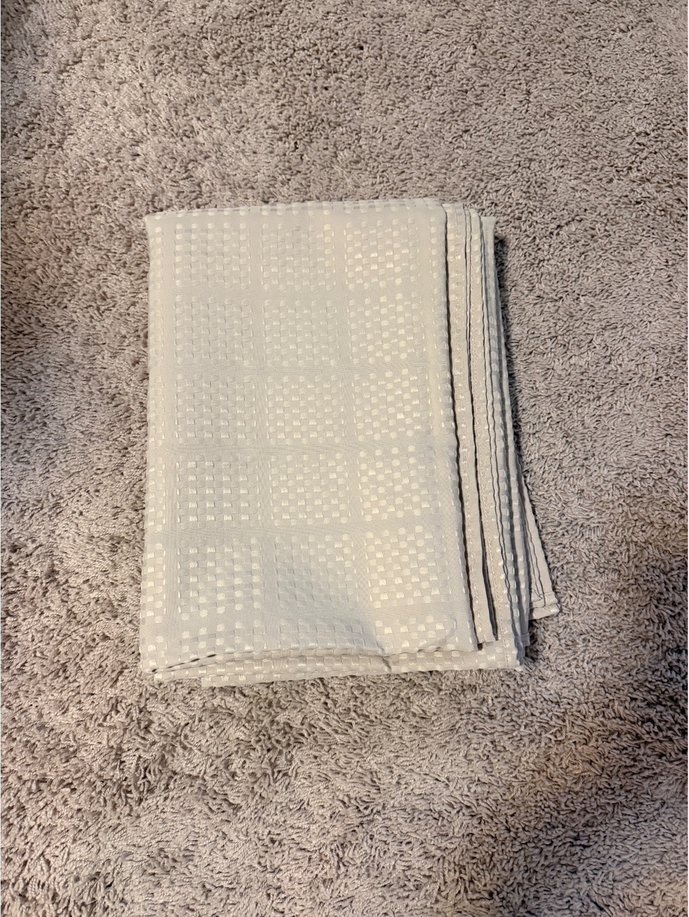 ~Ivory/Cream Textured Tablecloth – Approx. 69” x 51”